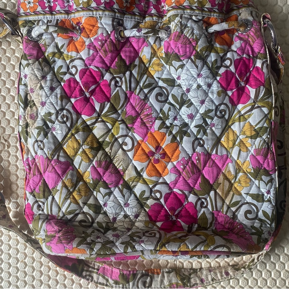 Vera Bradley Pink and Orange Crossbody Bag with Butterfly Print - Picture 3 of 9